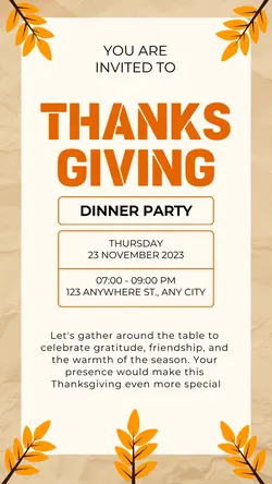 Thanksgiving Dinner Invitation Instagram Story