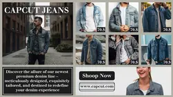 Denim jacket industrial fashion template design for business promotion needs