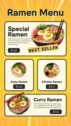 Ramen Menu Promotion instagram Story