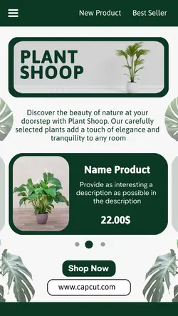 Decorative plant business template design for Instagram Story sales promotion