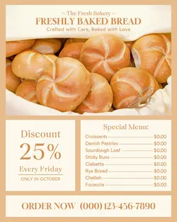 special baked bread menu instagram post