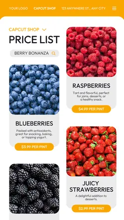Food & Beverages Fruit Pricelist