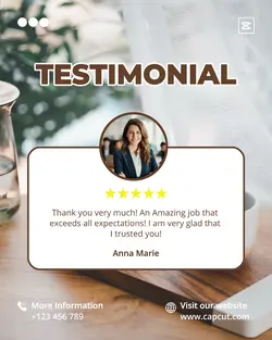 Brown Testimonial Instagram Post