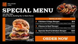 Special Beef Burger Menu Promo Twitter Post