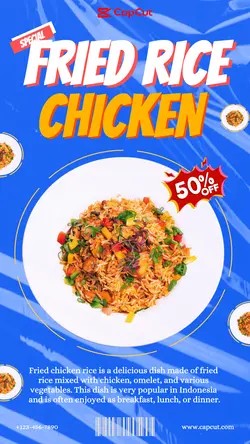 chicken fried rice promotion instagram story