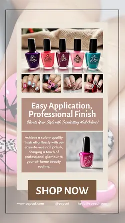 Beauty and Personal care Product Display Trendsetting Nail Colors Instagram Story