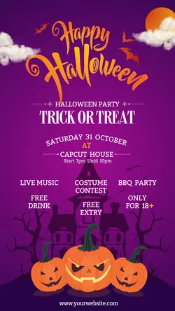Invitation Halloween Party For Instagram Story