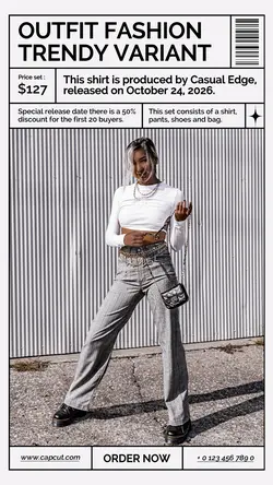 Outfit Fashion Trendy Variant Product Display Instagram Story White Minimalist