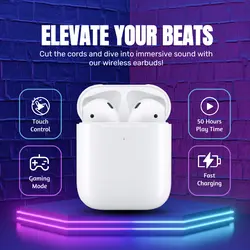 E-commerce Electronics Earbuds Product Callout Neon