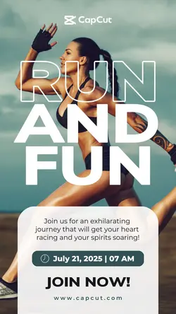 Blue and White Minimalist Running Event Instagram Story
