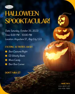 Halloween Orange Pumpkin Invitation Instagram Post