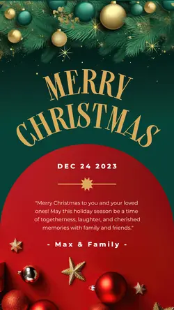 Red Green Christmas Greeting Card Instagram Story