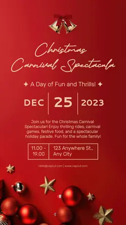 Christmas Day Festival Red Instagram Story