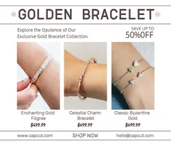 Golden Bracelete Display Product Facebook Post