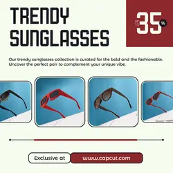 Trendy sunglasses product promotion instagram post