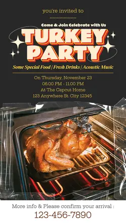 Thanksgiving Turkey Party Invited Instagram Story