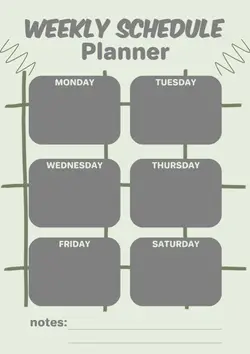 Non-marketing Planner and Schedule 