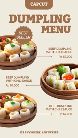 Food Dumpling Menu Display Instagram Story