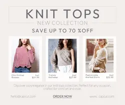 Fashion Knit Tops Promotion Facebook Post