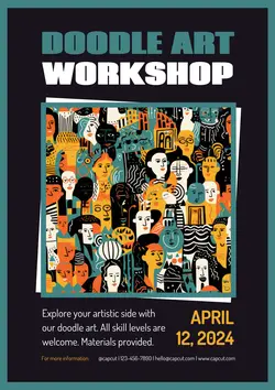 Non-Marketing Campus Activities Black Illustration