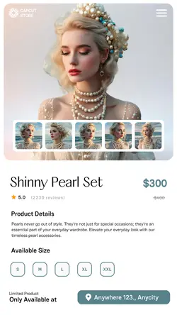 Pearl Jewelry Product Display Instagram Story