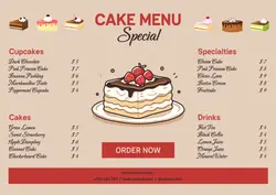 CAKE MENU IN BROCHURE SIZE