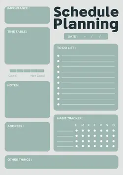 Education Schedule planning Product display