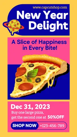 Pizza Delight New Year Promotion Instagram Story