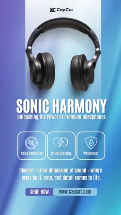 Electronics Headphone Product Display Instagram Blue