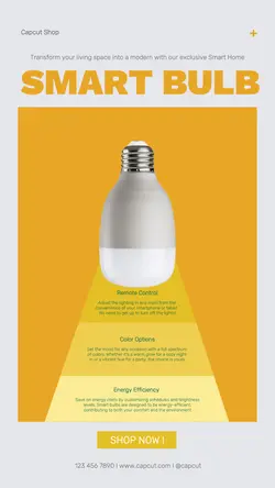 Electronic Smart Bulb Product Display 