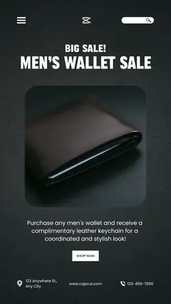 Fashion Men Wallet Sale Instagram Story