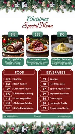 Christmas Day Special Menu Instagram Story