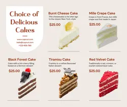 Choice of  Delicious  Cakes Facebook Post