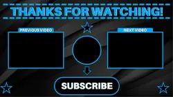 Blue and White YouTube End Screen