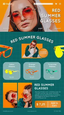 Fashion Orange Turquoise Red Glasses Product Display TikTok