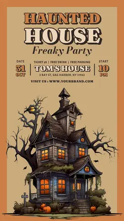 Haunted House Party Invitation for Instagram Story