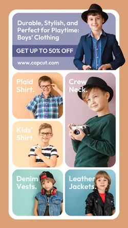 6 Multi-product Image Children's Clothes Boys' Clothing Promotional Activities