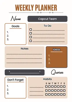 Non-marketing Weekly Planner