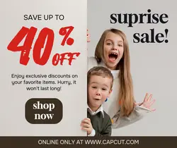 Fashion Kids Clothing Surprise Sale Facebook Post