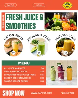 Fresh Juice and Smoothie Instagram Post Modern Fun