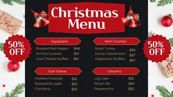Christmas Menu Promotion You tube Thumbnail