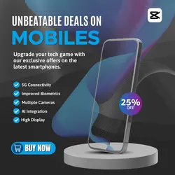 E-commerce Electronics Mobile Phone Product Display Blue