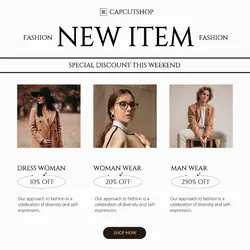 Minimalist grey New item fashion instagram post