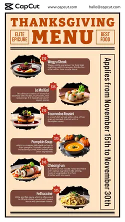 Thanksgiving Menu Instagram Story