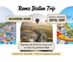 Ballon Hot Air Trip Advertisment Facebook Post White