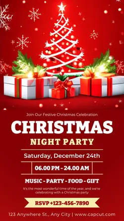 Christmas Party Invitation Instagram Story
