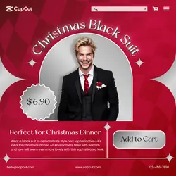 Christmas Fashion Black Suit Promotion Instagram Post