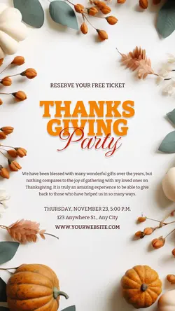 Thanksgiving Party Instagram Story