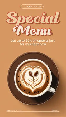 Cafe Special Menu Illustration Instagram Story