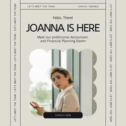 Beige Minimal Meet The Team Instagram Post